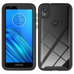 Wholesale Motorola Moto E6 Clear Dual Defense Hybrid Case (Black)